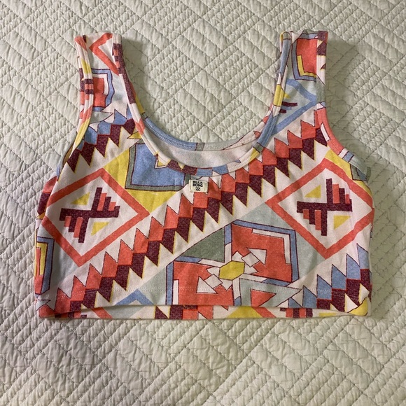 Billabong Geometric Colorful Print Crop Top - Picture 3 of 4